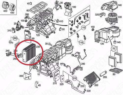 Evaporador Ar Condicionado Mercedes C180 1.8 2001-2006