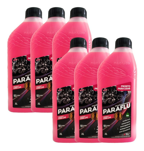 6 Aditivo Para Radiador Paraflu Rosa Pronto Uso Nbr 14261 C