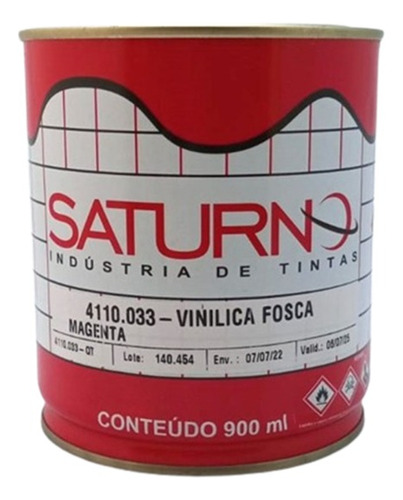Tinta Vinílica Fosca Magenta 900ml Saturno 4110.033