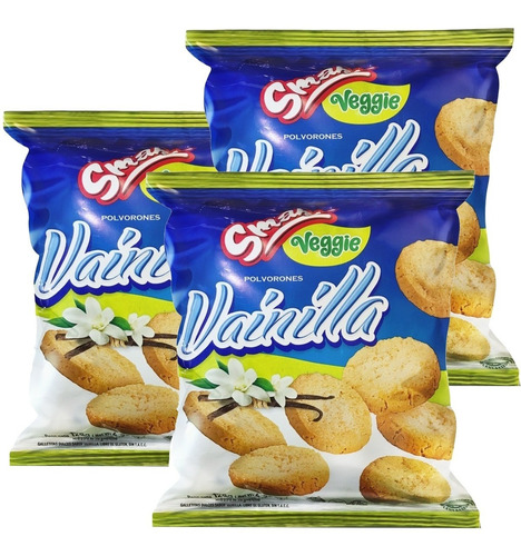 Galletita Polvorones Smams Azucarado Vainilla Veggie 120g X3