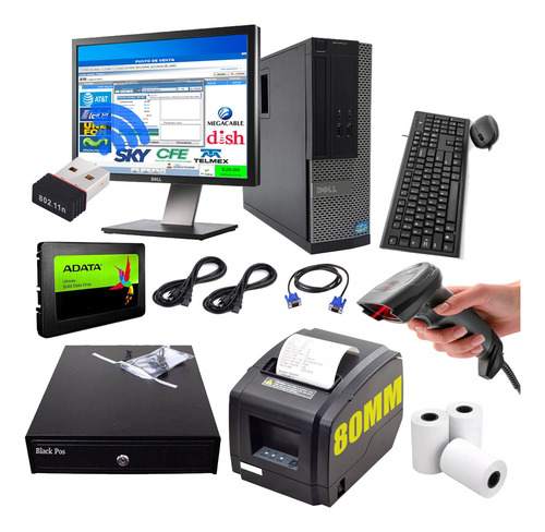 Kit Punto De Venta Pc 8gb Ram 240gb Impresora 80mm +programa