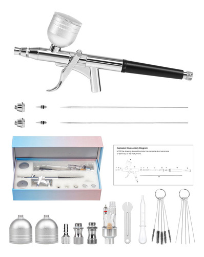Kit De Aerógrafo Rhinowisdom, Juego De Pistolas De Doble Acc