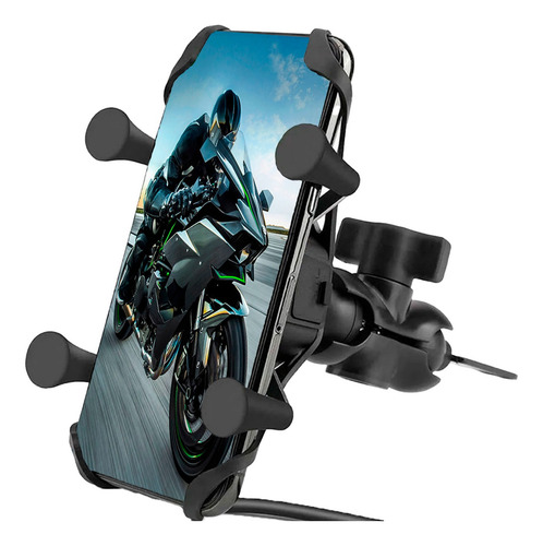 Suporte Moto Celular Aranha Universal Carregador Usb Fixa. Ltomex C-020