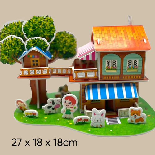 3 Piezas De Rompecabezas 3d Casitas De Cartón Para Niños