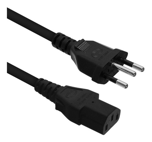 Cabo Forca Tripolar P/ Fonte Monitor Pc 1,5 M Padrão Inmetro