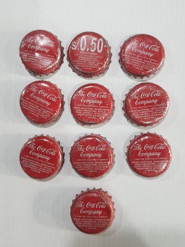Coca Cola Tapitas Chapitas Corona Perú Lote X 10 Mag 58960