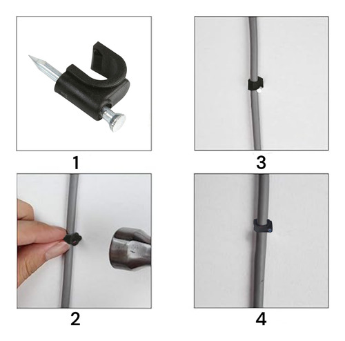 Grapas Plastico Curva Para Cable 6mm Bolsas 100 Pzs