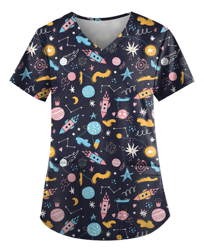 Uniforme Médico Con Bolsillo En V Y Cuello En V Para Mujer