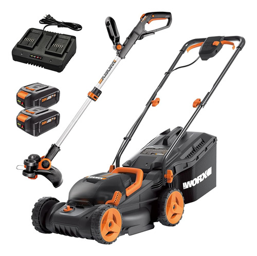 ~? Worx 20v Gt 3.0 + 40v Cortadora De Césped Inalámbrica (ba