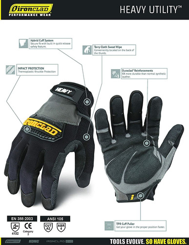 Guantes Protectores Resistentes Ironclad (hug)