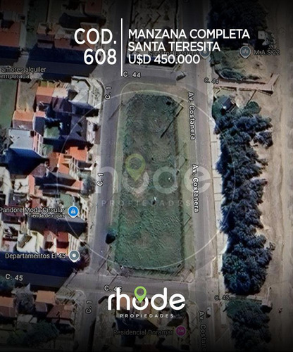 Manzana Completa En Santa Teresita - Calle 44 Y Costanera