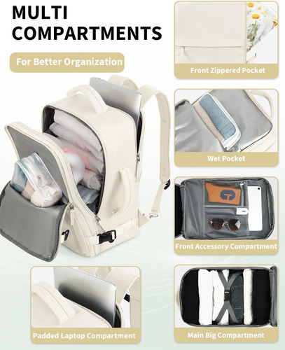 Mochila De Viaje Extragrande Hanples Para Mujer Como Pers...