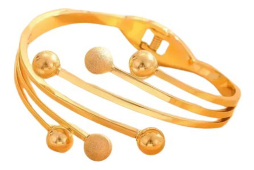 Pulsera Brazalete Manilla Color Oro En Acero Inoxidable 