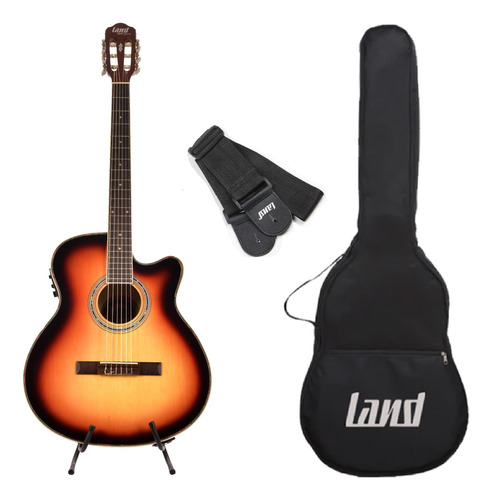 Violão Land Elétrico Nylon Lw-n-40e Sb + Capa E Correia