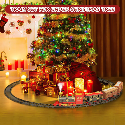 Set De Tren Navideño Laoyebaohao Con Humo, Luces Y Sonido