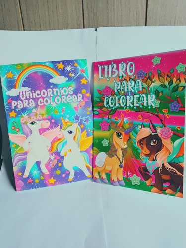 Pack 2 Libros Para Colorear De Unicornio 