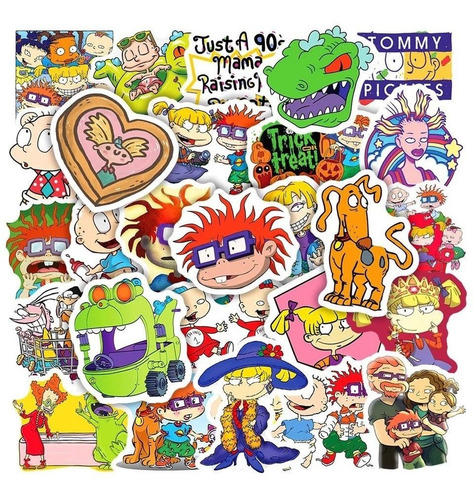 Set 50 Stickers Rugrats Los 90's Decorativo Skateboard