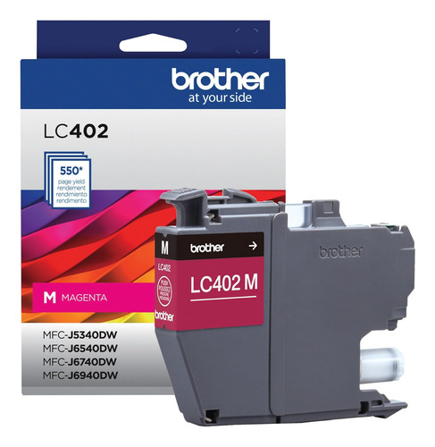 Cartucho De Tinta Brother Lc402m Magenta Rinde 550 Páginas