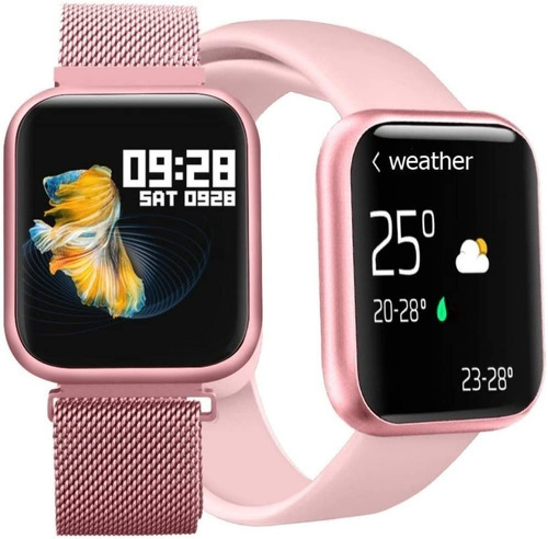 Relogio Inteligente Smartwatch Smart Watch P80 Tfit Esportes Cor da caixa Rosa
