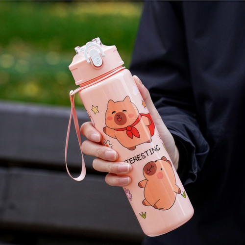 Ff Vaso Agua Deportivo Con Pajita Para Capibara, 2 Unidades