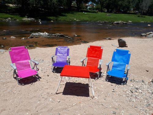 Combo 2 Sillones De Hierro Lona Microperf. ( Bajo) + Mesita