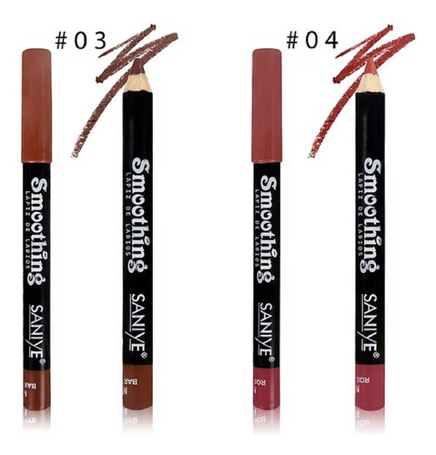 Set 12 Delineadores De Labios Lápiz, Pigmentación Profunda