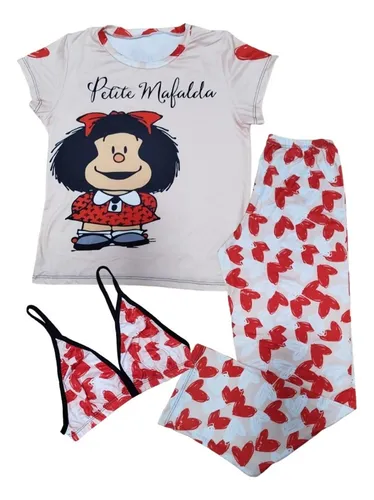 Pijama Multiusos Tres Piezas De Mafalda Pantalón Largo Dama