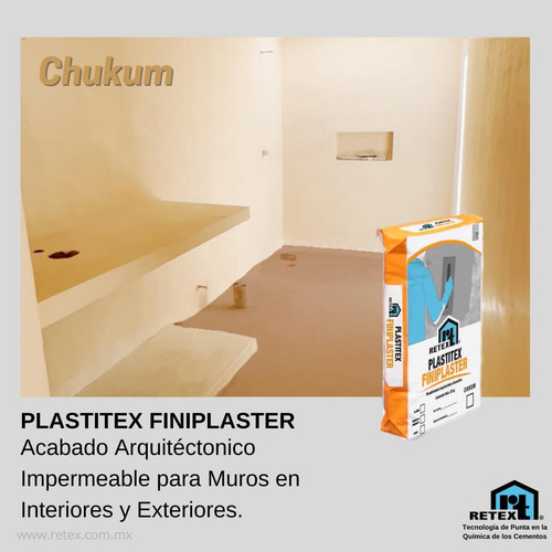 Plastitex Finiplaster Chukum Estuco Arquitectónico 20kg