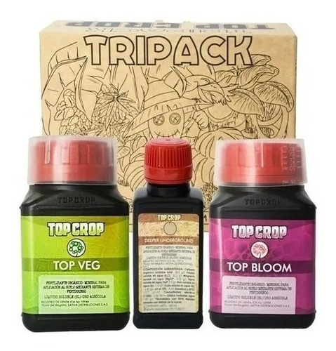 Tripack Topcrop Fertilizante Nutrientes Veg Bloom Enraizador