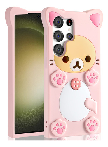 Funda Para Samsung Galaxy S22 Ultra De Oso Kawaii 3d - Rosa