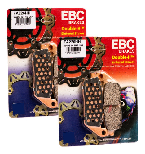 Kit 2 Pastilhas Freio Ebc Sint Cbr600f Hornet Fa226hh