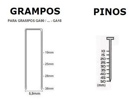 Grampo Grampeador Pinador Pneumático Profield Grampo 38mm