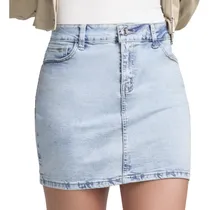 Comprar Mini Falda De Mezclilla Mujer Cintura Alta Seven Jeans