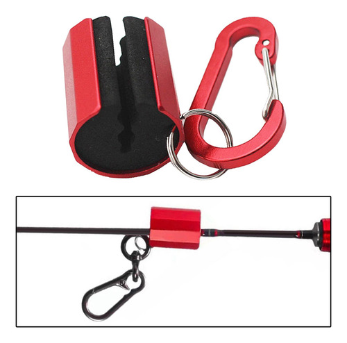 Soporte Para Caña De Mosca Accesorio De Bordes Lisos Rojo