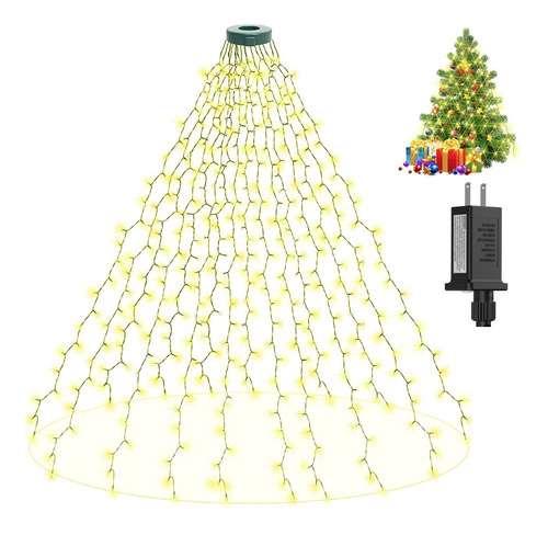 Luz Para Arbol Navidad 400 Led Anillo Cadena Hada Funcion 8