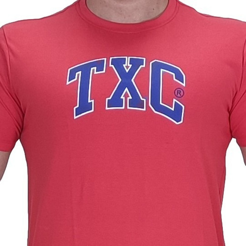 Camiseta Masculina Country Txc Brand Vermelho Estampado Azul