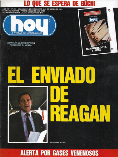 Revista Hoy N° 397 / 25 Febrero  3 Marzo 1985 Enviado Reagan