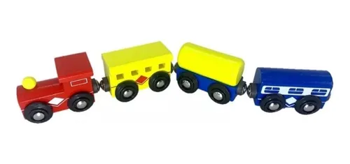 Tren De Madera Magnético Didáctico 4 Piezas
