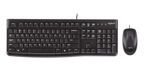 Imagem 1 de 3 de Kit de teclado e mouse Logitech MK120 Português Brasil de cor preto