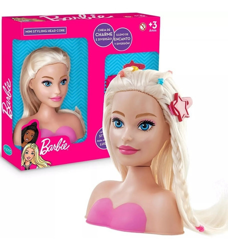 Mini Styling Head Busto Barbie Cabeleireira 15cm 1296 Pupee