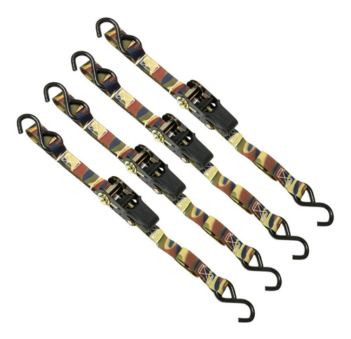 Bandas Tensoras Con Matraca 4 Piezas Para Carga Camuflaje