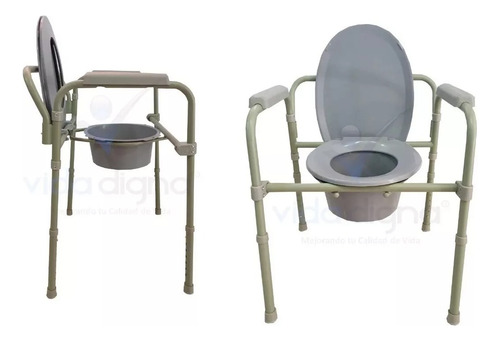 Silla Comodo De Acero Gris Plegable 3 En 1