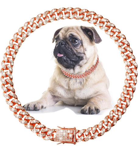 Collar De Cadena Para Perro, Collar Cubano De Diamantes Para