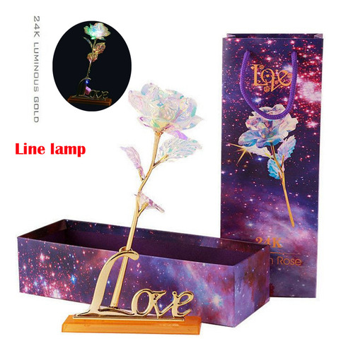 G Galaxy Rose Con Base De Cristal Eterno Para El Día De La M