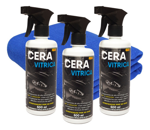 03 Cera Vitrica Carros Motos Carnauba  Cristalização Brilho