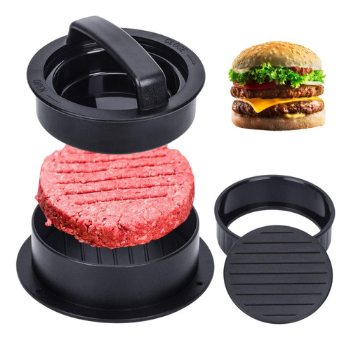 Prensa Para Hamburguesas Moldes 3 En 1 Grandes Y Minis  