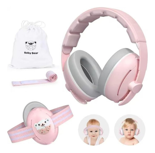 2 En 1 Orejeras Contra Ruido Para Niños/bebés, Audifonos Bloquea Sonido Con Diadema Elástica Ajustable, Diseño De Esponja Y Cancelación De Ruido Hasta 50db, Audifonos Antiruido De Viajar Dormido
