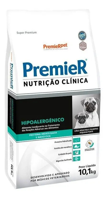 Ração Premier Nutrição Clínica Hipoalergênico Cães Pequenos 10.1 kg