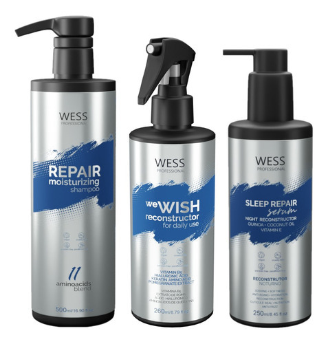 Kit Wess Repair Sh 500ml + We Wish 260ml + Sleep 250ml