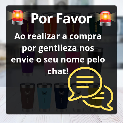 Copo Térmico 473ml Personalizado De Borboleta Com Nome